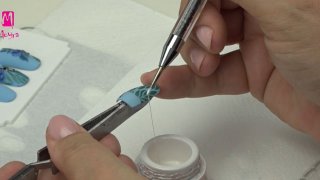Wonderful nail art in blue shades