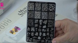 Stamping, sticker nail art on SuperShine base