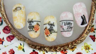 Romantic nail art with flower sticker