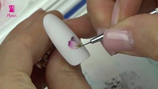 Easy aquarelle flower nail art