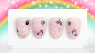 Cute nail art with unicorn