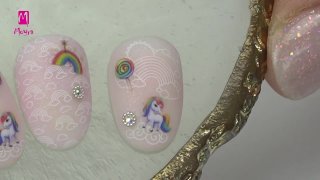 Cute nail art with unicorn - Preview