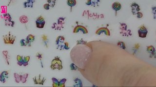 Cute nail art with unicorn