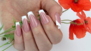 French nails prepared with Reverse tip