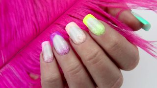 Colorful nails sculpted with Moyra Fusion acrylgel - Preview