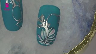 Elegant botanical sticker and stamping nail art - Preview