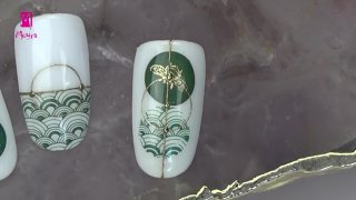 Stamping nail art with special motives, gold shine - Preview