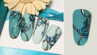Elegant hand-painted nail art