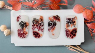 Wonderful stamping and sticker nail art for autumn