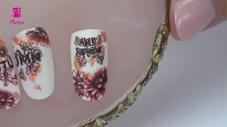 Wonderful stamping and sticker nail art for autumn - Preview