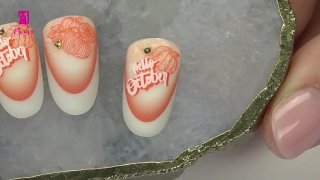 Autumn nail art with orange shades - Preview