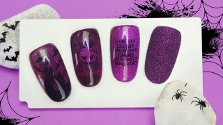 Stamping nail art on a magnetic gel polish base