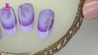 Extremely flashy purple stamping and sticker nails - Preview