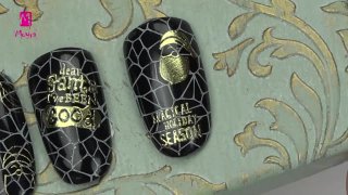 Black and gold nail art for Christmas - Preview