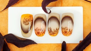 Nail art for Thanksgiving in autumn shades