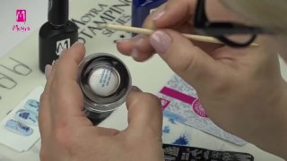 Winter nail art in different blue shades