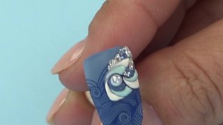 Stamped blue waves - Preview