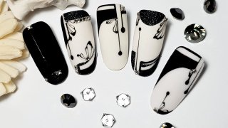 Elegant, clean, stamping nail art