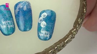 Wonderful blue manicure for New Year's Eve - Preview