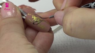 Nail foil decoration with Pantone colours of 2025