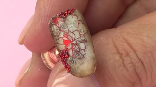 Layered stamping with red foil - Preview