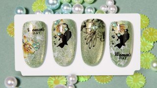 Especially beautiful nail art for Women's Day