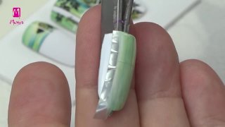 Stamped butterfly nail art in spring atmosphere