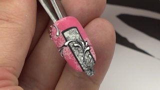 Layered nail stamping flowers - Preview
