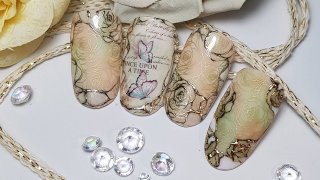 Romantic rosy nail art