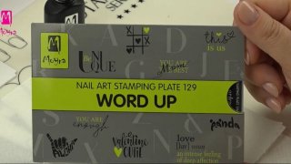 Floral stamping nail art in interesting colours