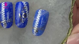 Denim-like stamping nail art - Preview