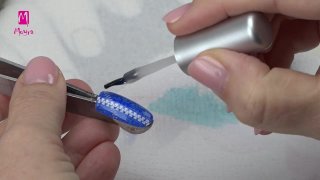 Denim-like stamping nail art