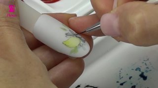 Cheerful lemon aquarelle paint
