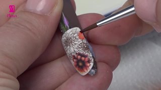 Sticker and stamping flowers shaded with aquarelle