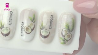 Coconut nail art with effected background - Preview