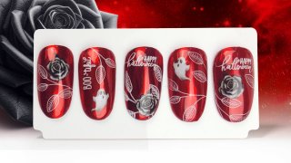 Rosy Halloween costume for your nails