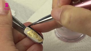 Butterfly nail art effected with nail foil