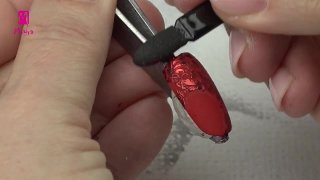 Wonderful red nail art with white details