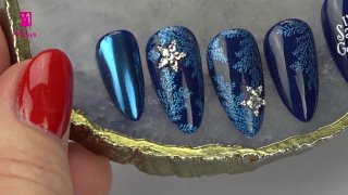Frost flower nail art with stars - Preview