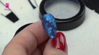 Frost flower nail art with stars