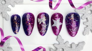 Glittering nail art with gel polishes