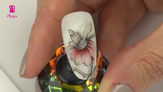 Clean, spring flower, handpainted nail art - Preview