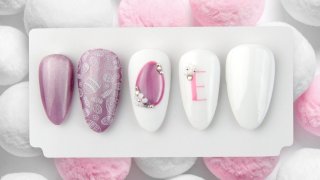 Easter nail art with Cat eye effect gel polish
