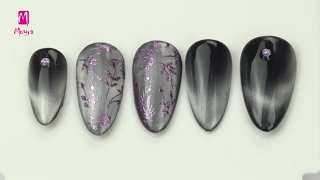 Effected mysterious flowers on a dark cat eye base - Preview