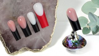 French Fusion acrylgel nail with coloured nail end