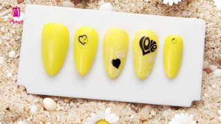 Summer daisy flower nail art with nail polish - Preview