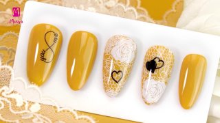 Romantic lacy rosy nail decoration - Preview