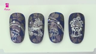 Fabulous autumn manicure idea with nail stamping - Preview