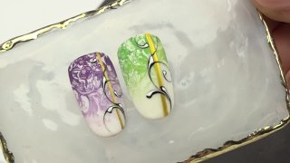 Fading gradient stamping with nail art strip - Preview